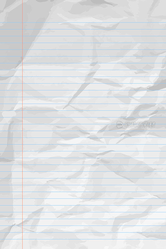 White Ñlean crumpled notebook paper with lines